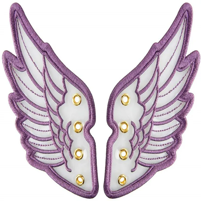 Cool Punk Shoes Wings Accessories Purple Transparent Clear Angel Wings for Ice Skates Shoes Sneakers DIY Shoe Wings Decorations