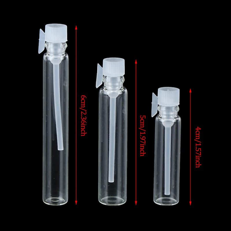 10PCS 1/2/3 ml Empty Mini Glass Perfume Small Sample Vials Perfume Bottle Laboratory Liquid Fragrance Test Tube Trial Bottle