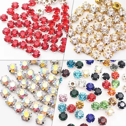 3mm-8mm Klauw Cup Naaien Steentjes Strass Plaksteen Kristallen Stenen Zilveren Basis Naai Steentjes Voor Kleding handwerk Edelstenen