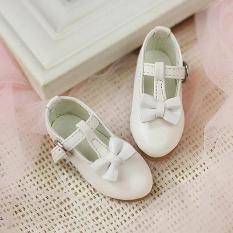 BJD Shoes 1/4 BJD Shoes with Bowknot 5.8cm Length Shoes for 1/4 SD DD Dolls 4 Colors Doll Leather Shoes Doll Accessories