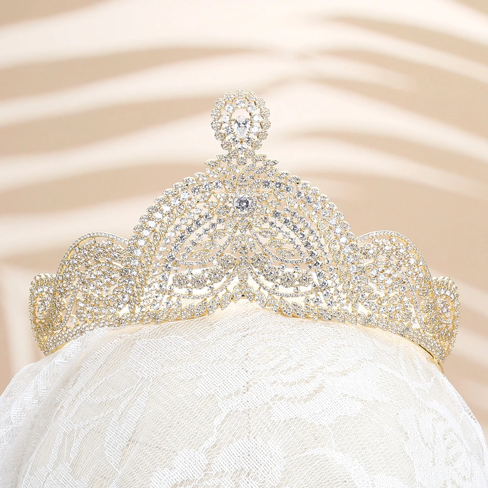 

TIRIM Crystal Bridal Tiara Crown Bride Headbands Women Girl Headpiece Prom Hair Ornaments Wedding Head Jewelry Accessories
