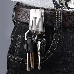 Luxury 304 Stainless Steel Men Belt Car Keychain Double Hook Waist Hanging Key Ring Holder Keychain Buckle Fathers Day Best Gift