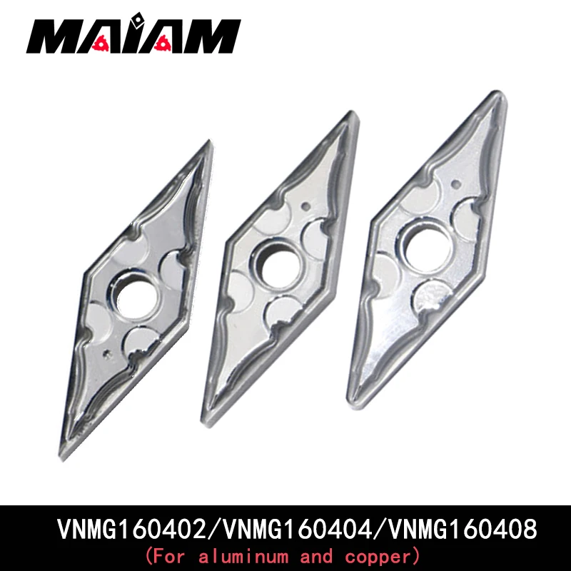 Inserção de Losango Vnmg 160402 Vnmg 160404 Vnmg 160408 Inserção Cnc de Fresagem de Alumínio e Cobre Lâmina Padrão ak 1604 02 04 08 Vnmg1604