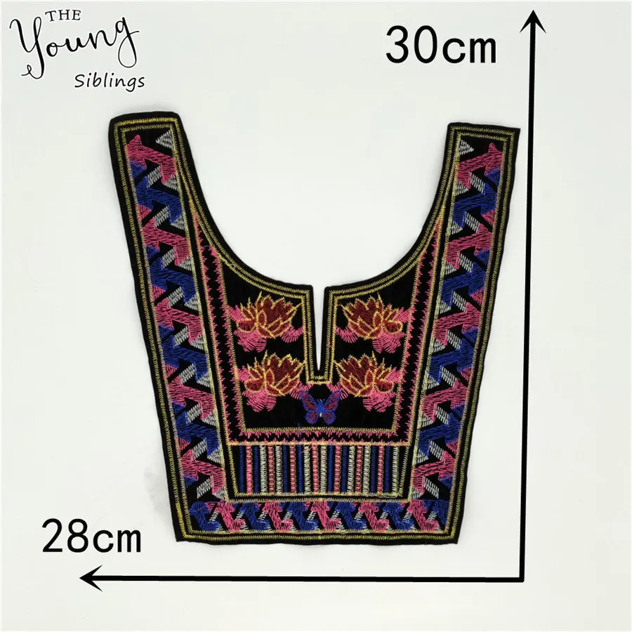 New arrive Ethnic style Lace Neckline Applique trim blouse Embroidery Fabric Lace Collar Sewing Neckline DIY Clothing Accessory