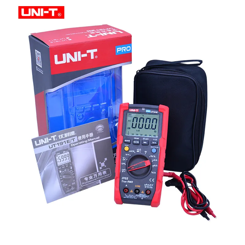 UNI-T UT191E تيار مستمر التيار المتناوب الجهد الحالي أوم متر ؛ السعة تردد ديود/اختبار القادم ACV LPF/LoZ ACV/IP65
