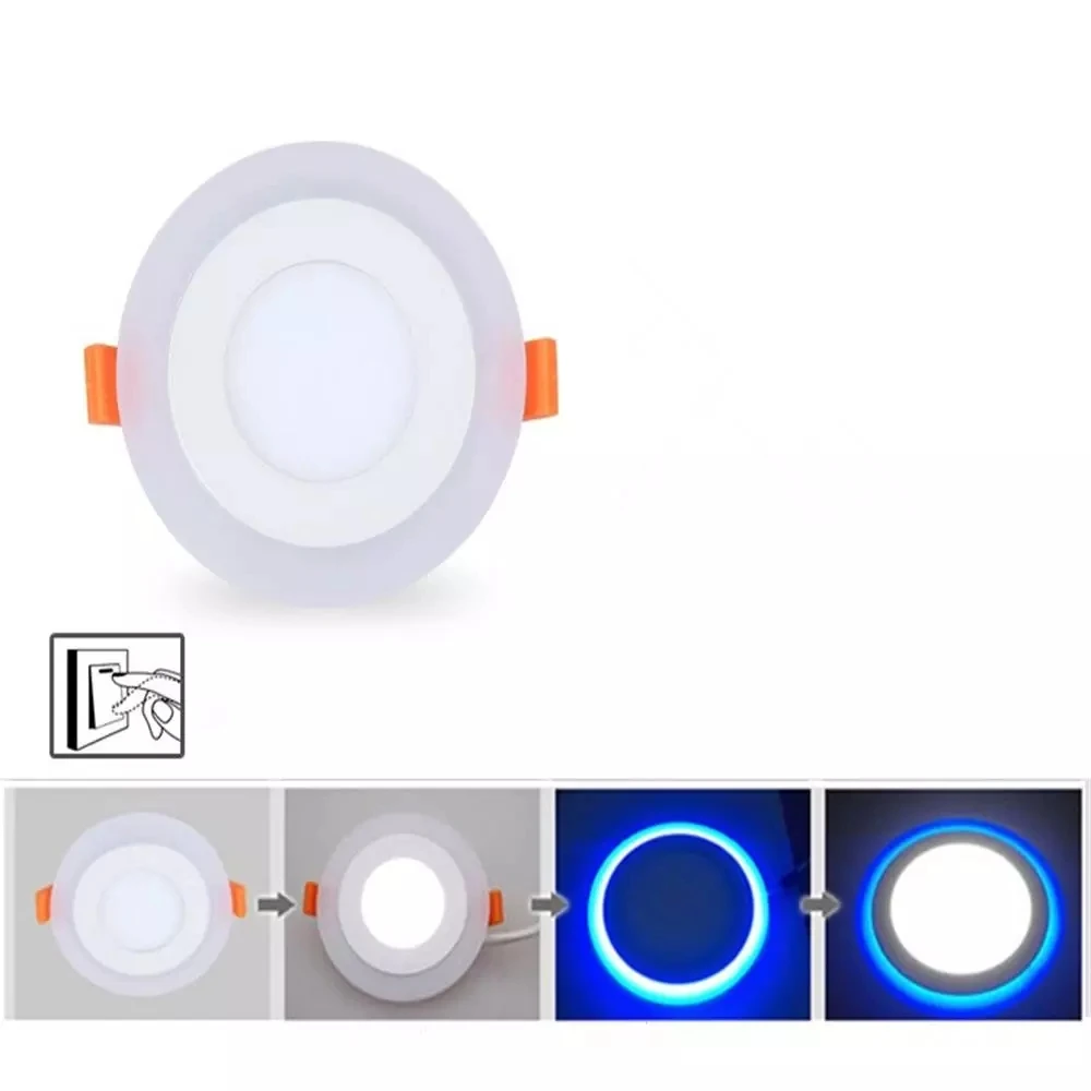 HoneyFly LED Panel Downlight Recessed Round LED Light 6W 9W 16W Double Color Bright Lamp Ceiling Spot LED Light Indoor Room