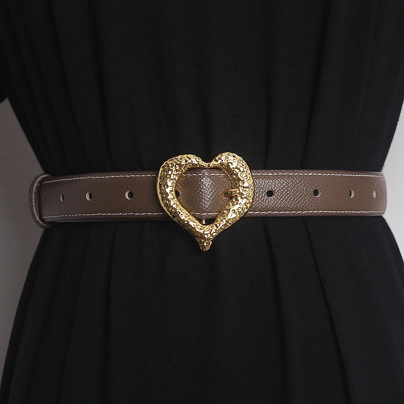 المرأة المدرج موضة القلب مشبك جلد طبيعي فستان Cummerbunds الكورسيهات حزام أحزمة الديكور حزام عريض TB388