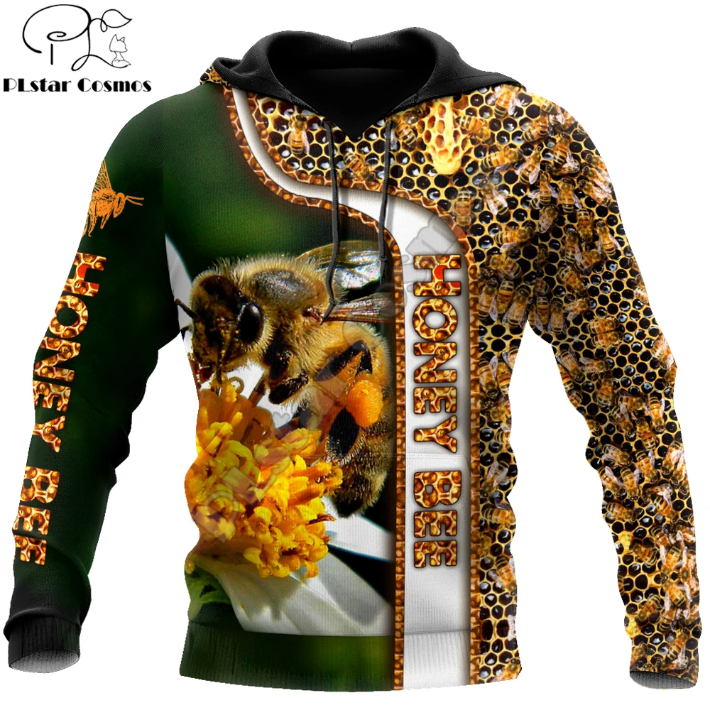 Autumn Fashion BeeKeeper Hoodie Beautiful Honey Bee 3D Printed hoodies Unisex Zip Pullover Casual Harajuku Streetwear DW0389