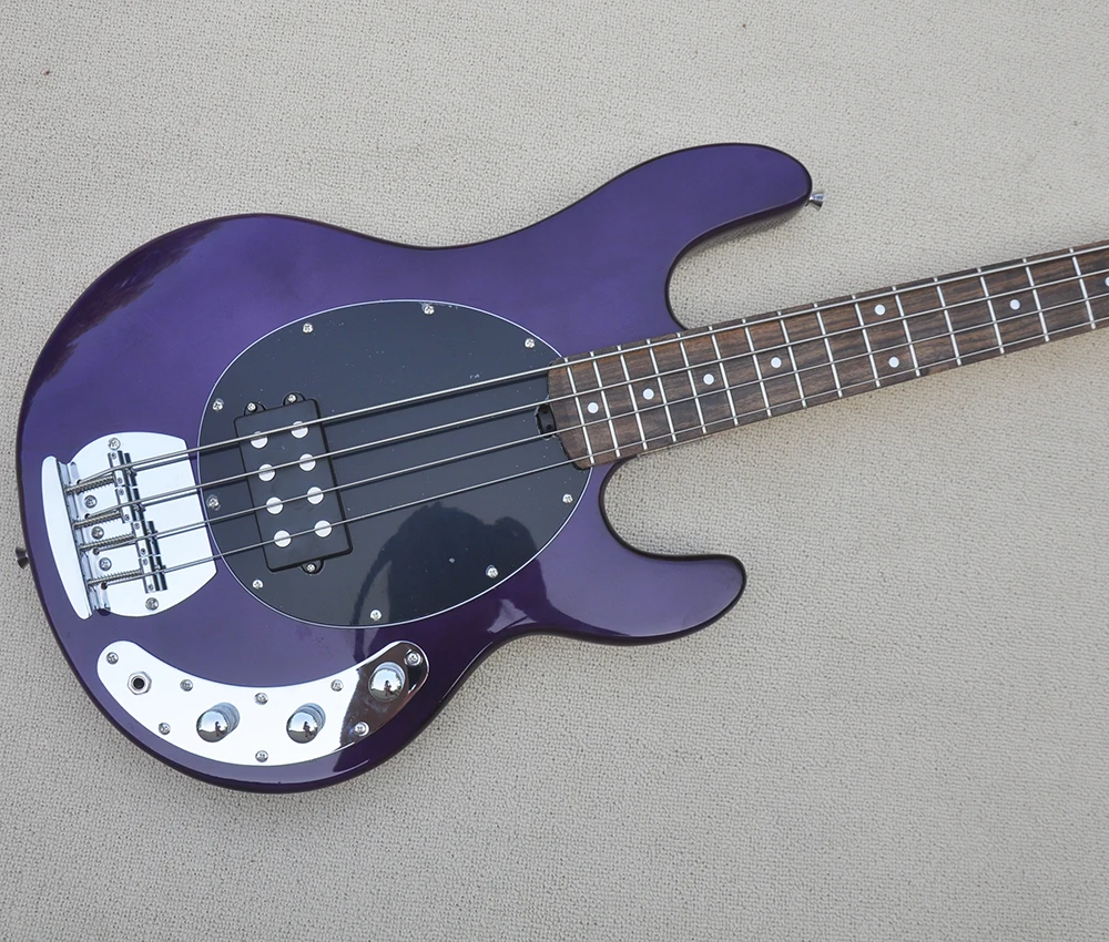 4 Strings Purple Electric Bass Guitar,Rosewood Fretboard