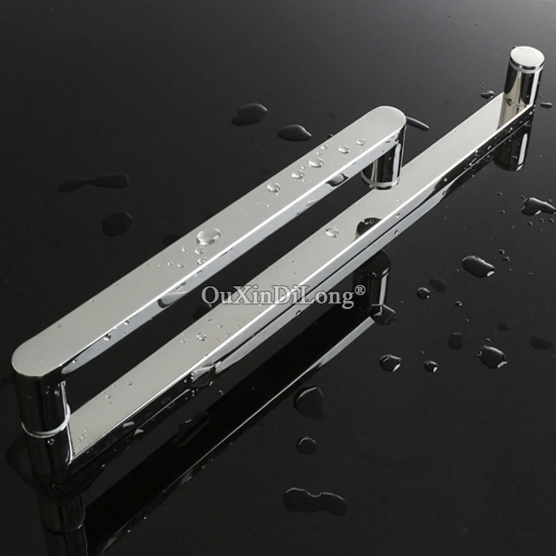 Brand New 304 Stainless Steel L Shape Frameless Shower Sliding Door Handles Glass Door Push Pull Handles Towel Bar Chromed