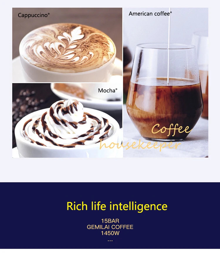 Итальянская домашняя кофемашина CRM3605 полуавтоматический паровой молочный пенообразователь давление 15 Па кофейник