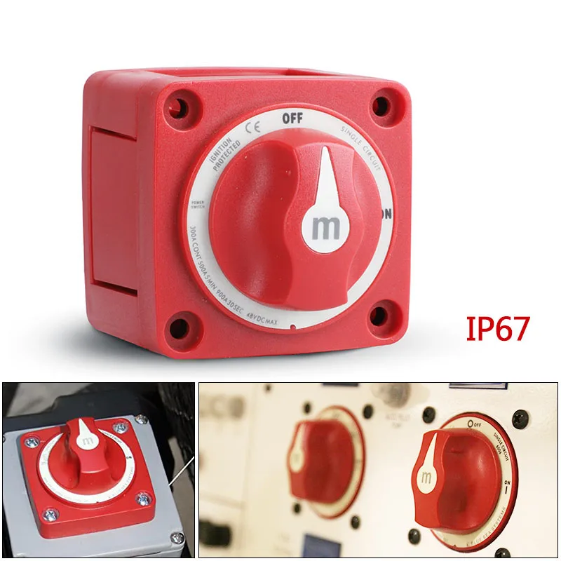 2 Position   On Off  Battery Switch Isolator Disconnect Rotary Switch 12- 48V 300A Cut Single For RYacht Marine Boat