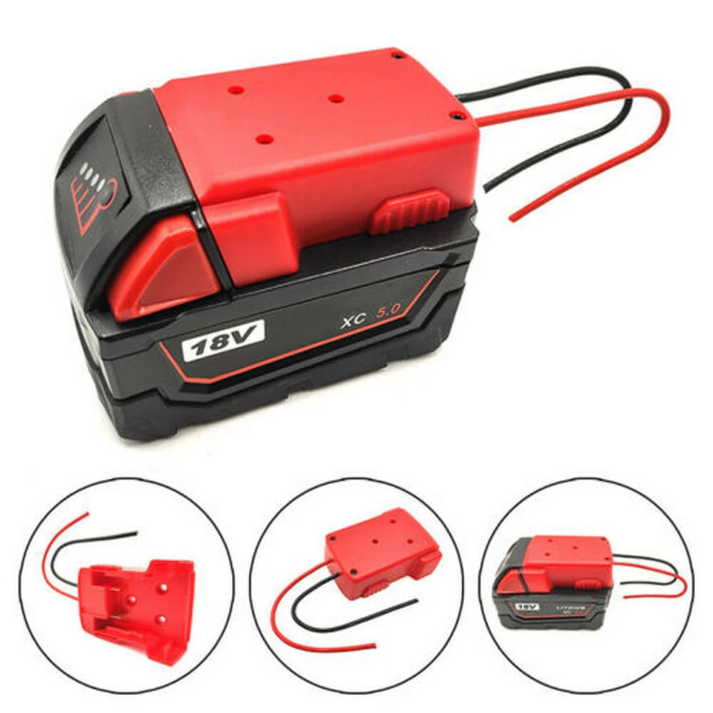 Hot Battery Adapter for Milwaukee M18 XC18 18V Li-Ion Battery DIY Power Tool Battery Converter 12 Awg Wires Connector Conversion