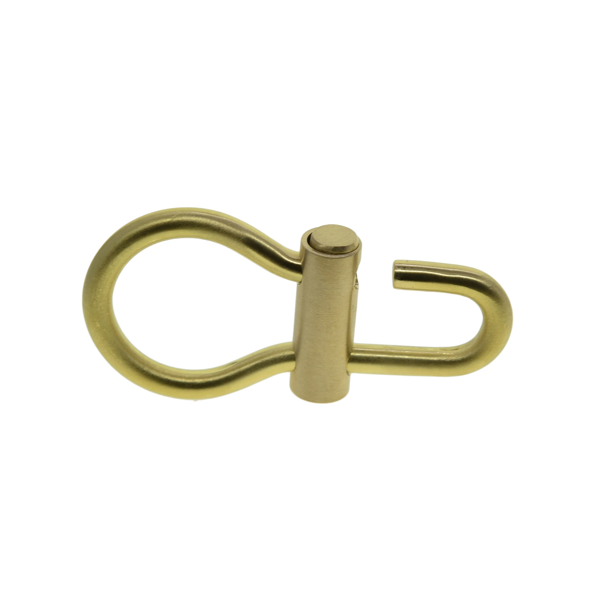 unique Stylish and extra Strong Solid Matte Brass Oval snap Locking Slide Lock Carabiner Quick release dog leash EDC lanyard