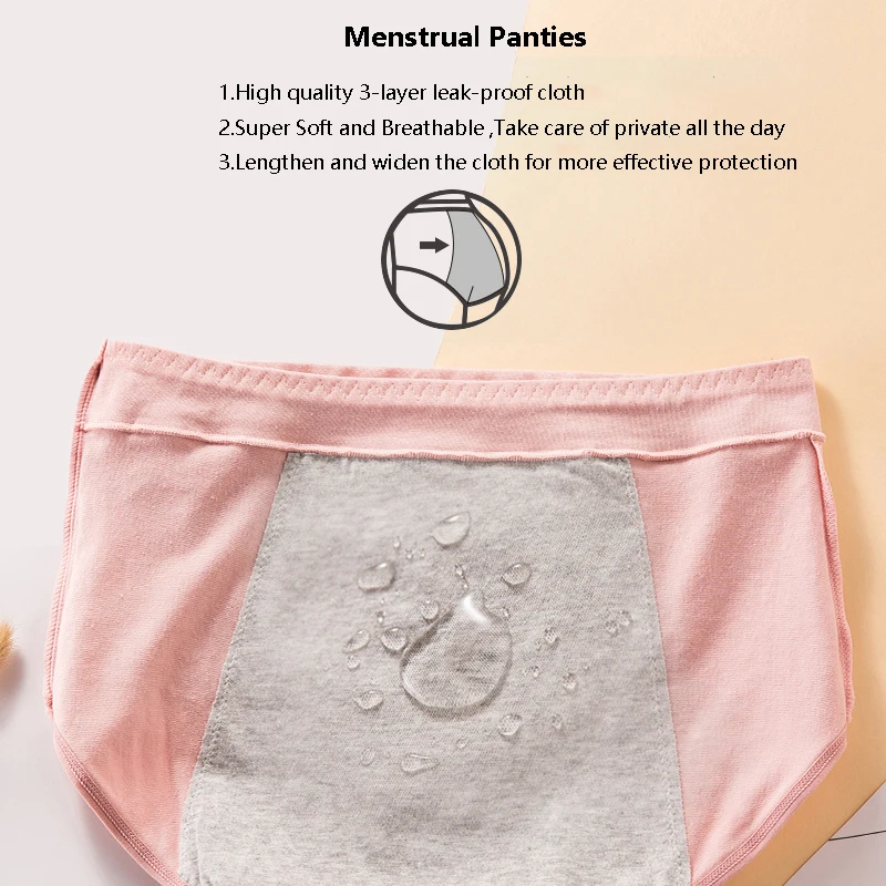 New Leak Proof Menstrual Panties Physiological Pants Widen Women Underwear Period Soft Cotton Waterproof Briefs Dropshipping