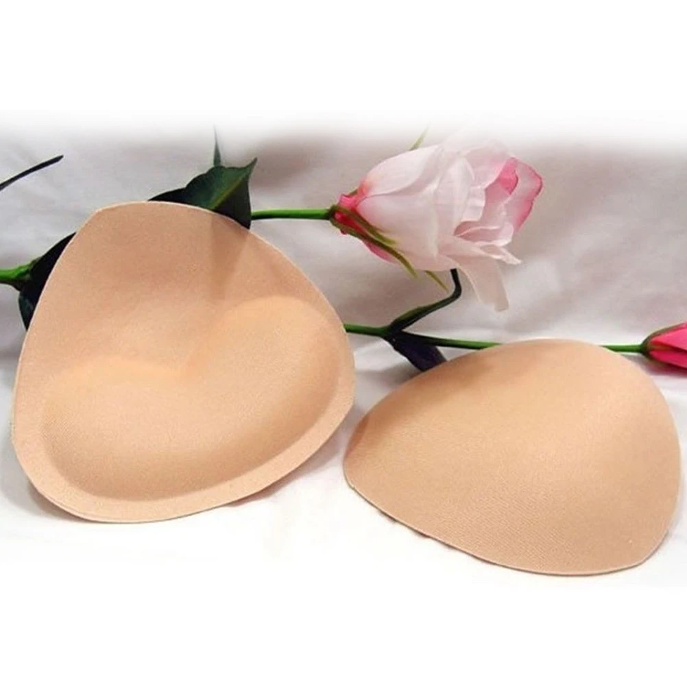 1Pair Women Summer Sponge Foam Bra Pads Chest Cup Breast Bra Bikini Intimates Accessories Insert Chest Pad