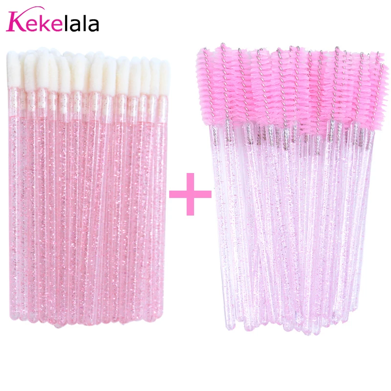 Disposable Lip Brushes Eyelash Mascara Wands 2 In 1 Bundle Sale Lipstick Cotton Swab Lipgloss Brush Makeup Tools Applicators