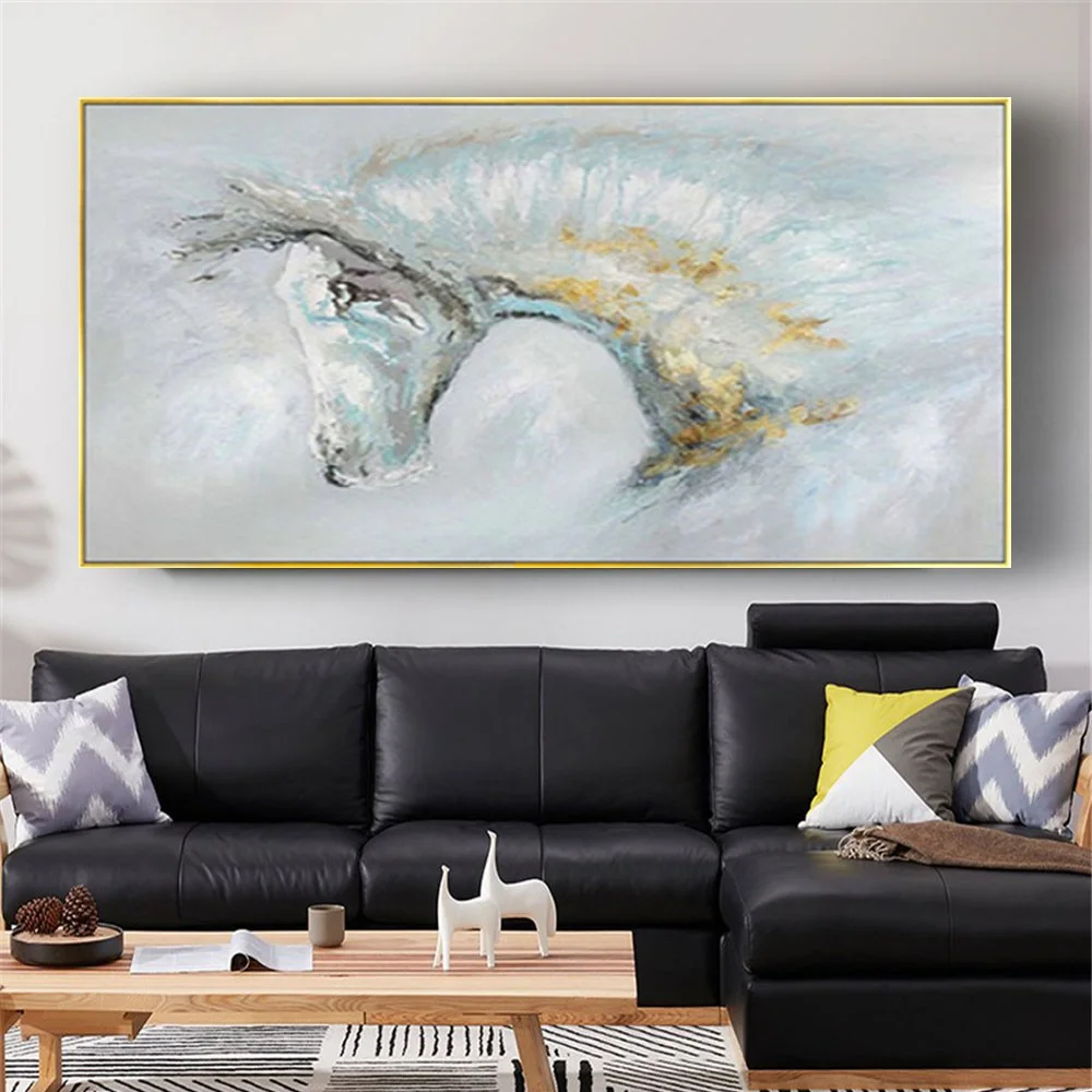 

Large Size 100% Handmade Oil Painting Noble And Elegant Horse Wall Art Animal Canvas Cuadros Pictures For Living Room Office