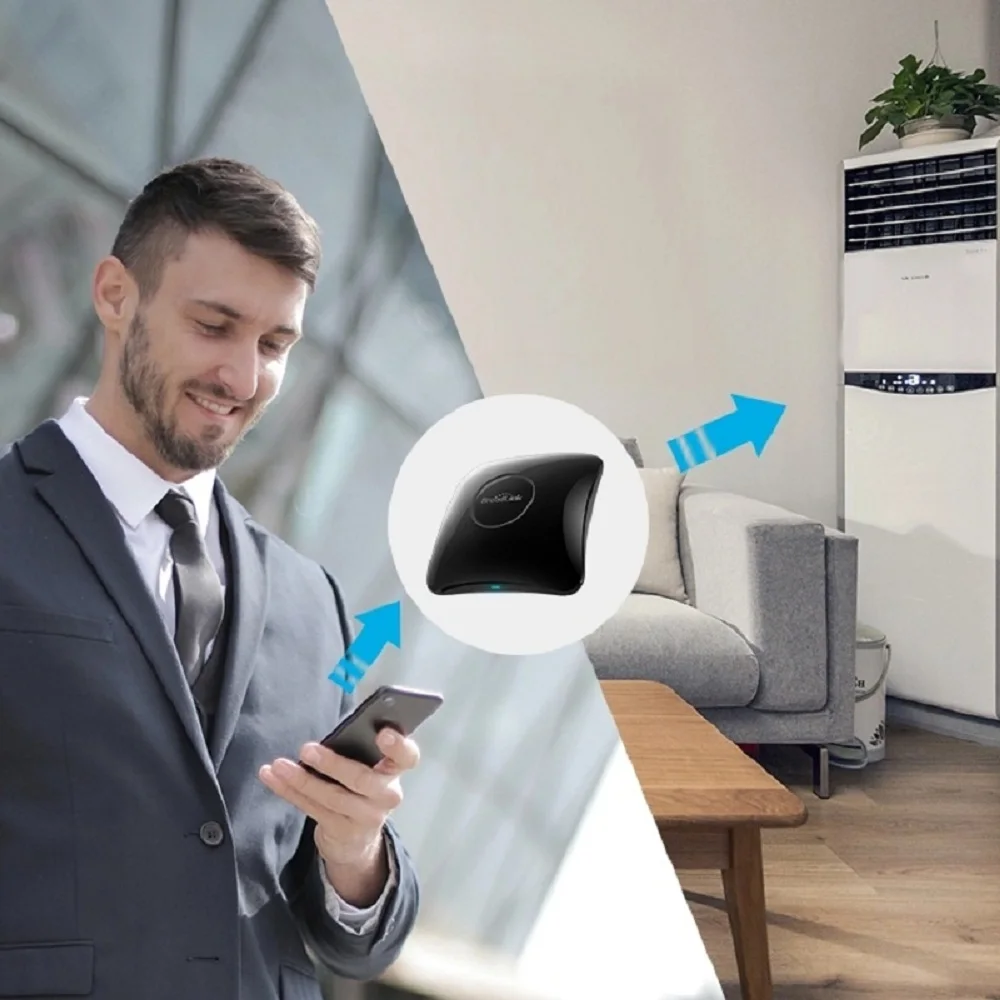 BroadLink RM4 Pro Version Wireless Universal Remote Hub with HTS2 Temp and Humidity Sensor Smart Home Solution
