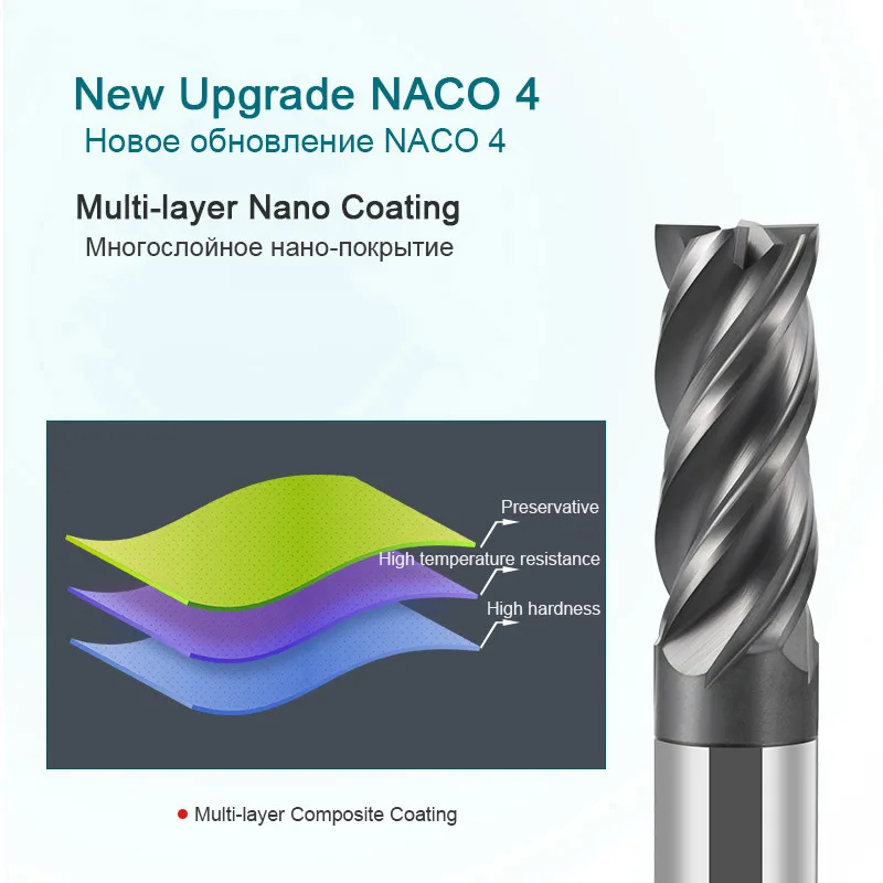 HRC 70 fresa in metallo duro integrale in acciaio inossidabile lega di titanio fresa speciale fresa frontale ad alta durezza 4 flauti 6mm 4mm12mm