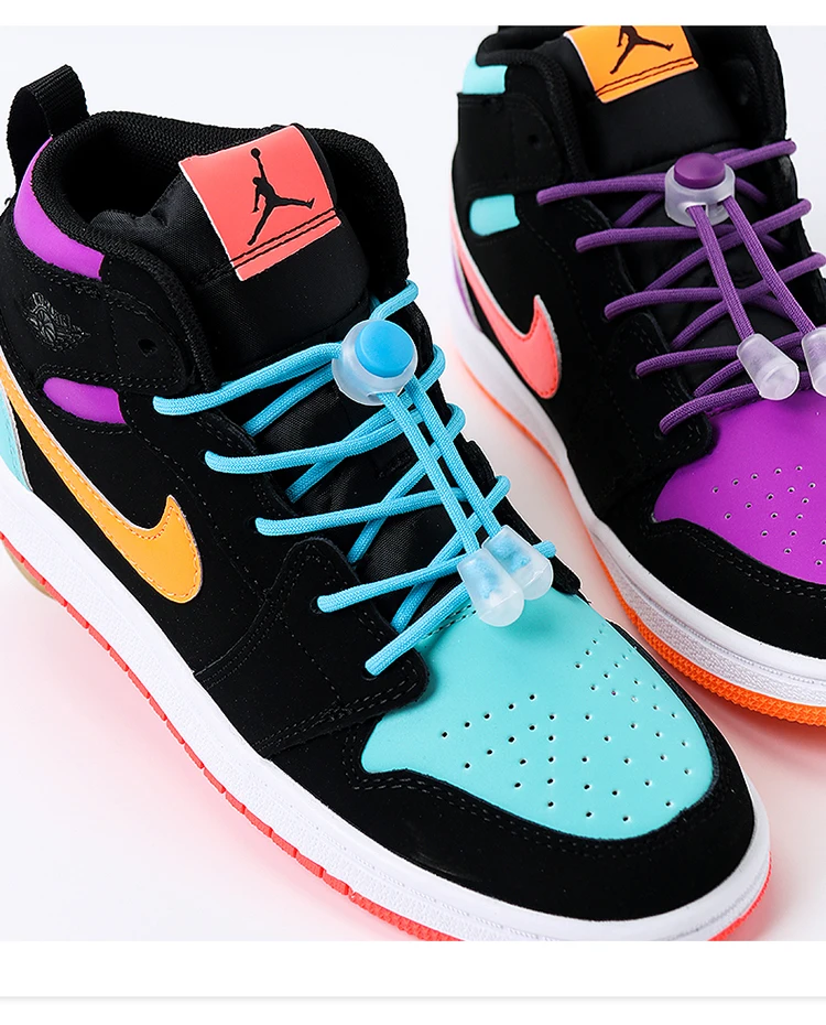 Elastische, runde Schnürsenkel mit Verschluss für Kindersneaker, Schnürsenkel ohne Binden, Schnürsenkel für Kinder und Erwachsene, Schuhbänder. – Detail 5