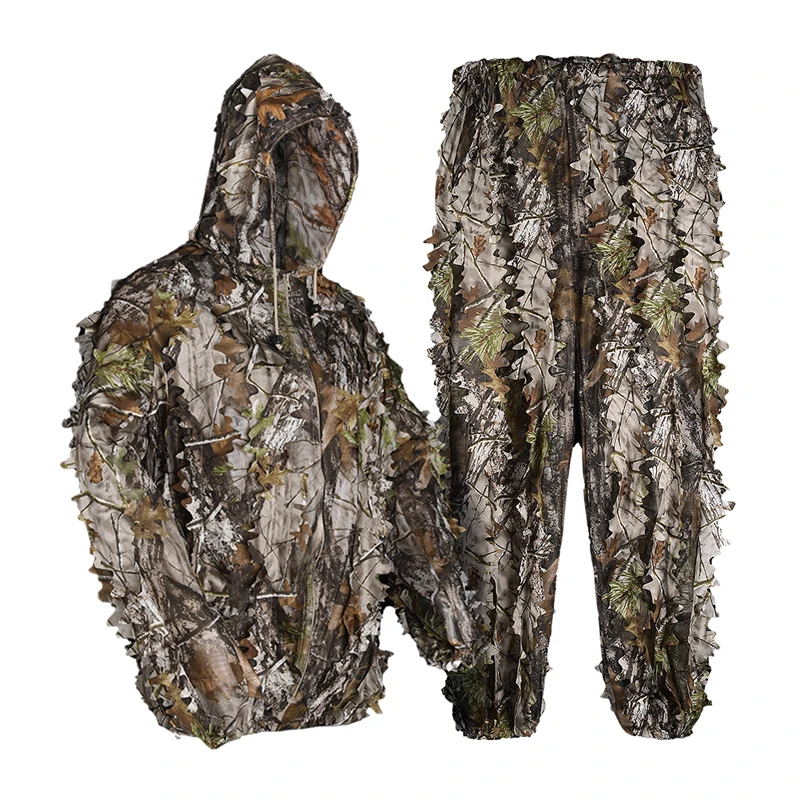 

Outdoor Ghillie Suit Tree Bionic Camouflage Clothing 3D Leaves Hunting Clothes CS Training Men Women Suits Pants Hooded Jacket