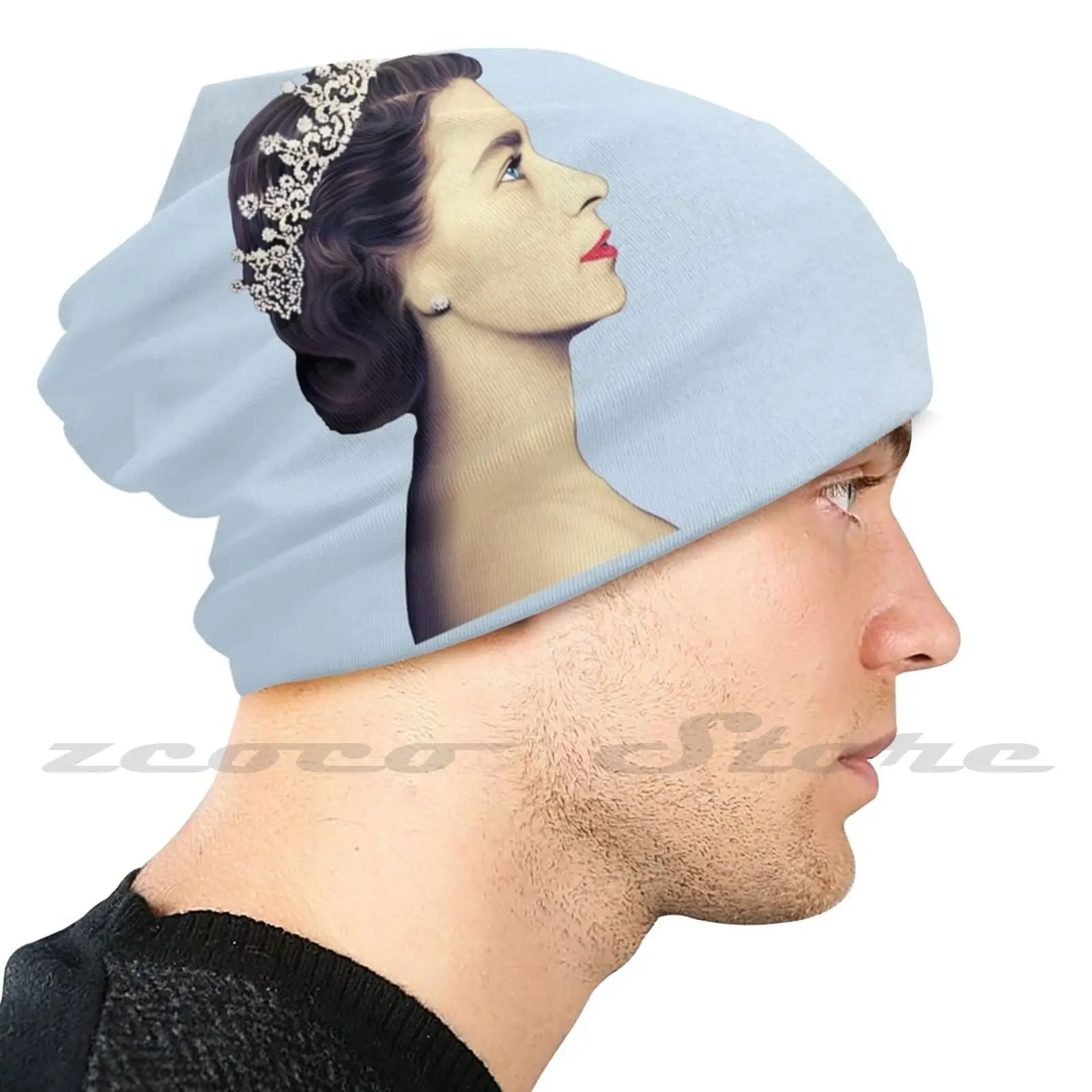 Queen Elizabeth Ii-A Young Queen In Profile Adult Kids Knit Hat Hedging Cap Outdoor Sports Breathable Queen Elizabeth Profile