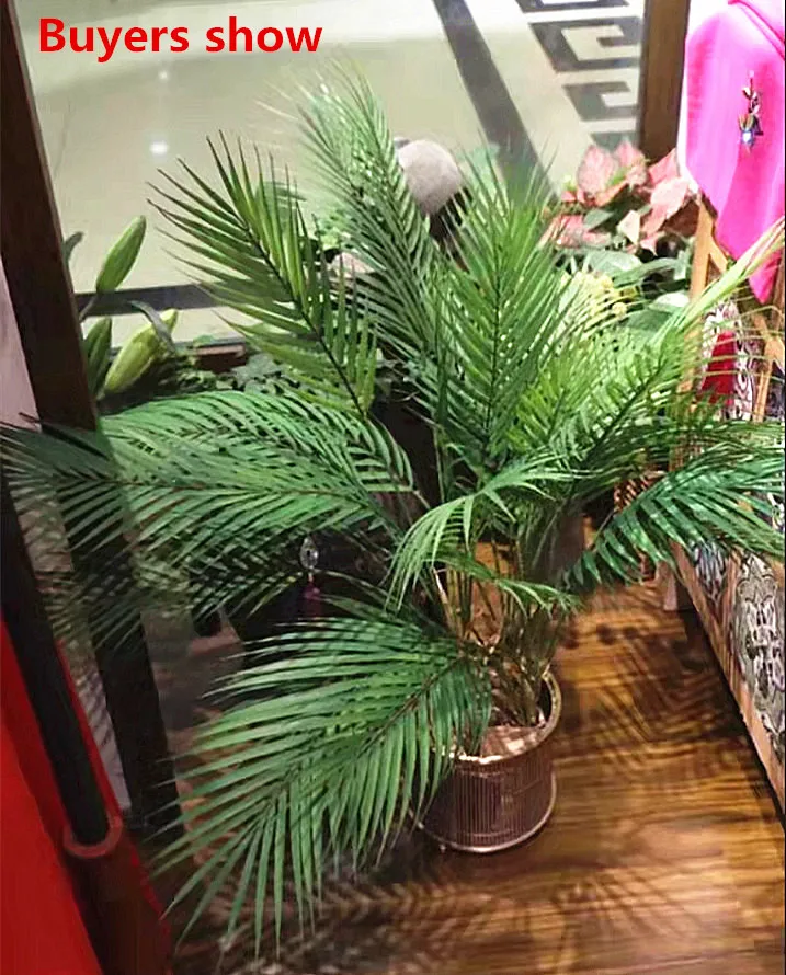 75CM-125CM Artificial Large Rare Palm Tree Green Realistic Tropical Plants Indoor Plastic Hotel Office Home Decor Accessories