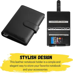 A5 바인더 PU 가죽 6- 링 노트북 바인더 커버 A5 필러 용지, 리필 가능한 A5 개인 플래너 바인더 마그네틱 10 최고의 판매 a5 링 폴더 - №2