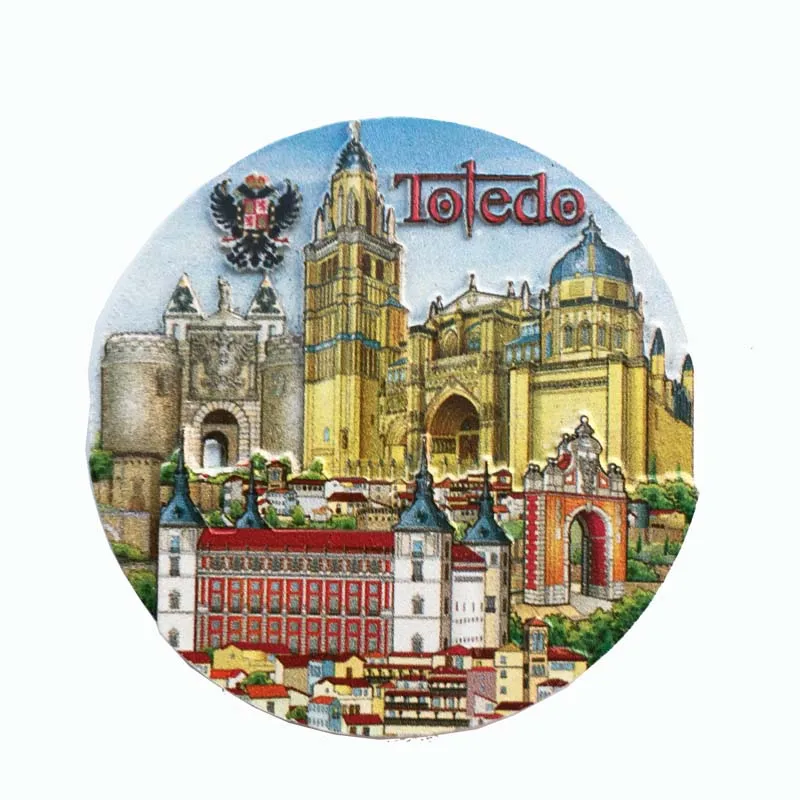 BABELEMI Handmade Painted Spain Toledo 3D Fridge Magnet Barcelona Tourism Souvenirs Collection Refrigerator Magnetic Stickers