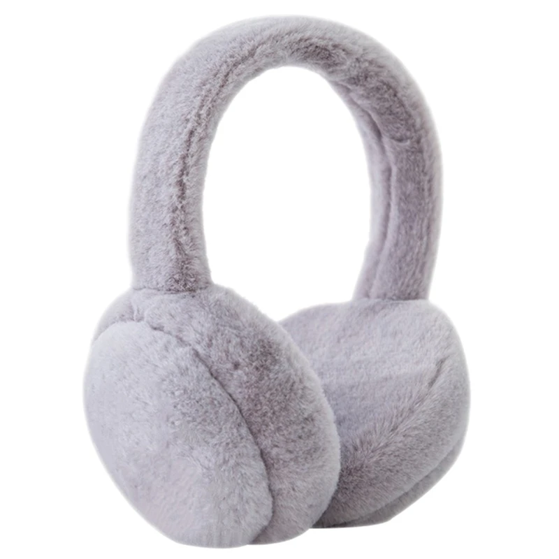 Women Men Winter Warm Cute Faux Furry Earmuffs Headband Outdoor Windproof Solid Color Foldable Fluffy Ear Covers Warmers