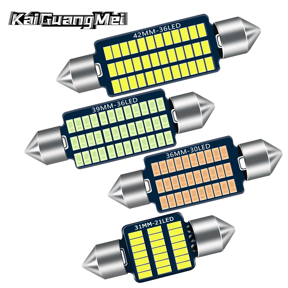 1PC Car Interior Light Purple LED Reading Lights 12V Dome Lamp Aluminum Vehicles Bulb Auto accessories 2025 31mm 36mm 39mm 42mm