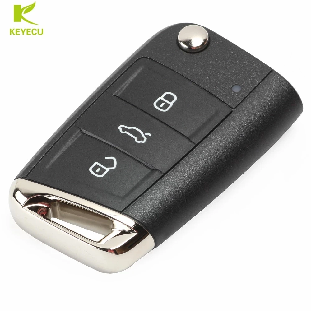 KEYECU Genuine OEM Flip Remote Smart Key FOB 434Mhz for VW T Cross POLO 2019+ SKODA GOLF SEAT 2G6959752 /2G6959752D/2GD959752A