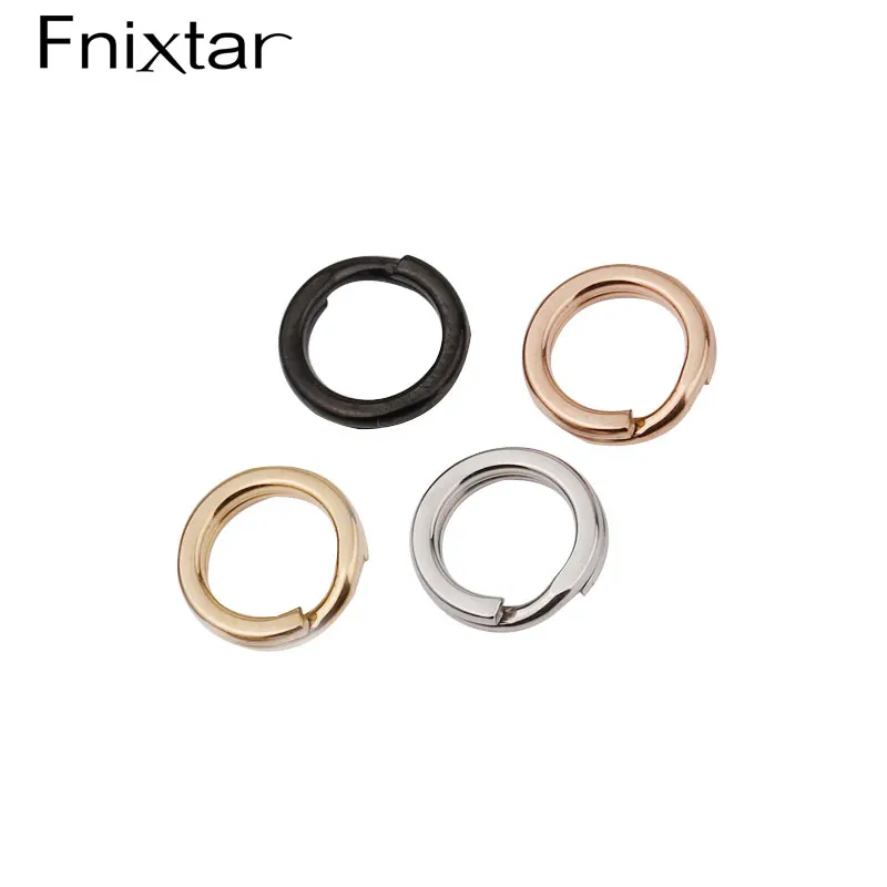 Fnixtar 20Pcs/Lot 10mm Small Size Round Keychain Ring Stainless Steel Polish Key Ring For DIY Making Car Keychain Accessories