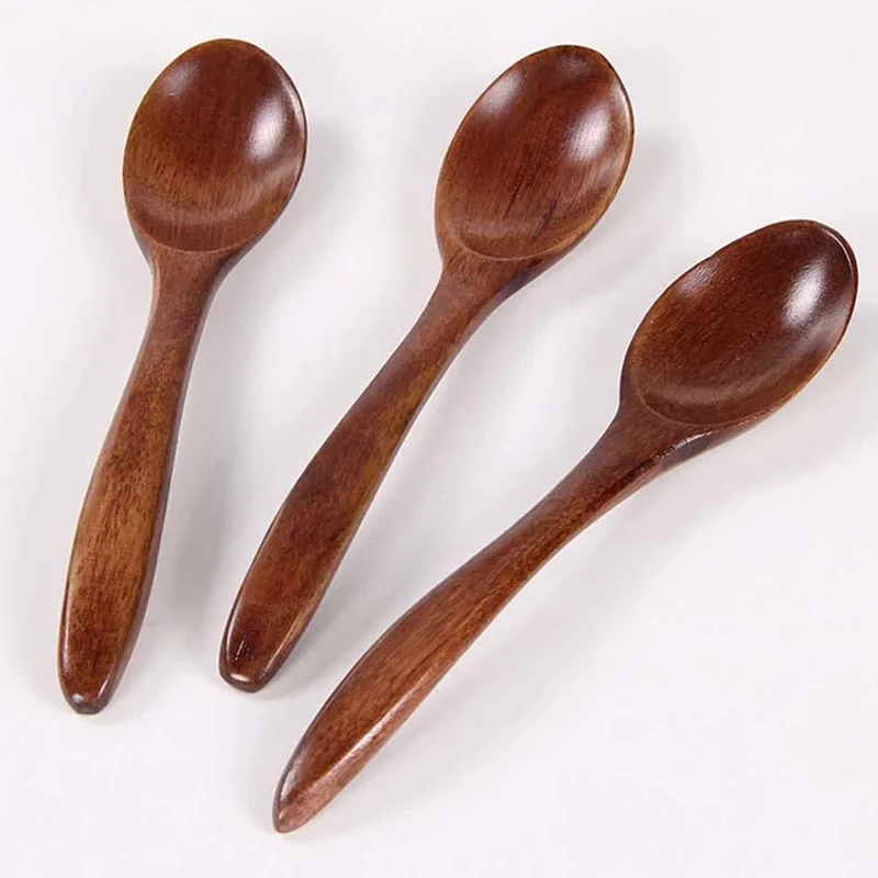New Long Spoons Wooden Made In China Natural Wood Long Handle Round Spoons For Soup Cooking Mixing Stirrer Coffee Spoon