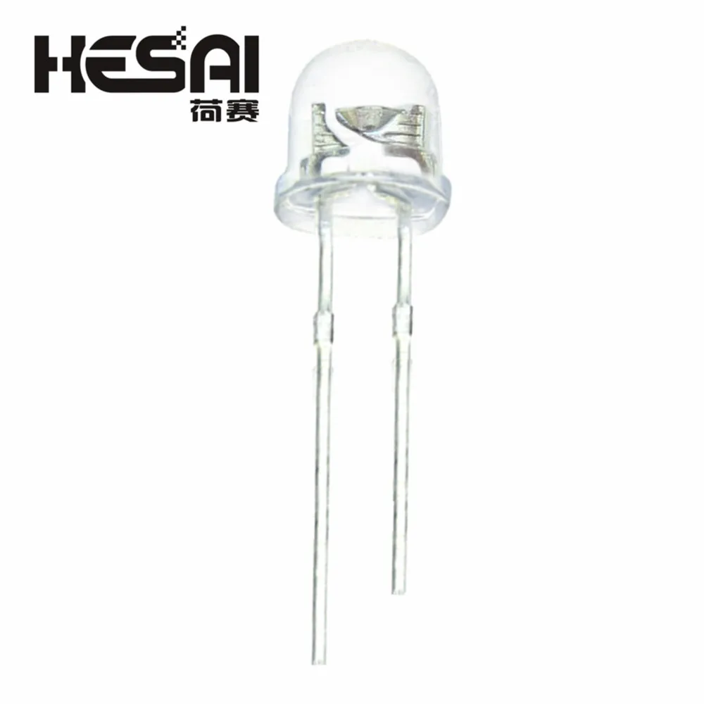 물 투명하고 매우 밝은 광각 LED 발광 다이오드, 빨대 개트 화이트 LED, 5mm, 로트 당 100 개, 4.8mm