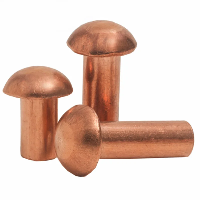 20pcs M4 copper round head rivets pan headle solid cuprum rivet tap rivetings knock hit riveting GB867 4mm-30mm length