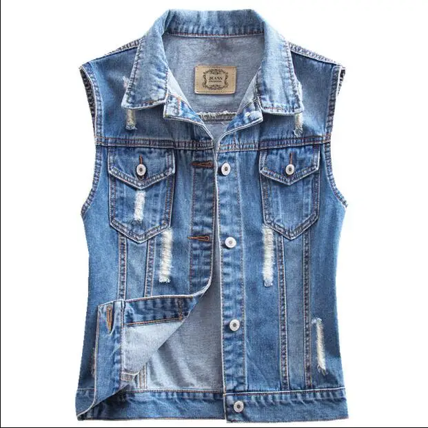 

Women Jeans Vest Short Style Hole Spring Denim Coat Top Fashion