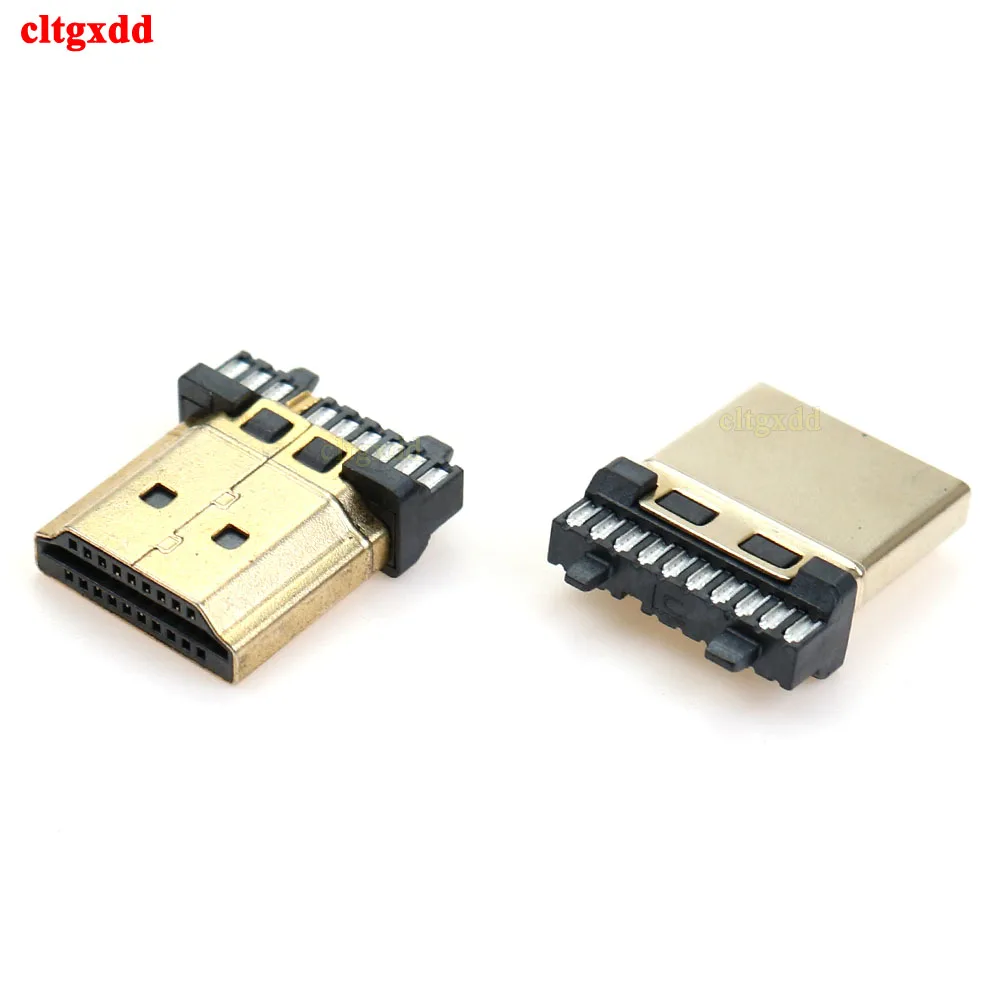 2-5pcs 19 Pin HDMI-compatible Male Plug Connector Gold-plating HDMI Sockect Repair Replacement Soldering A Type