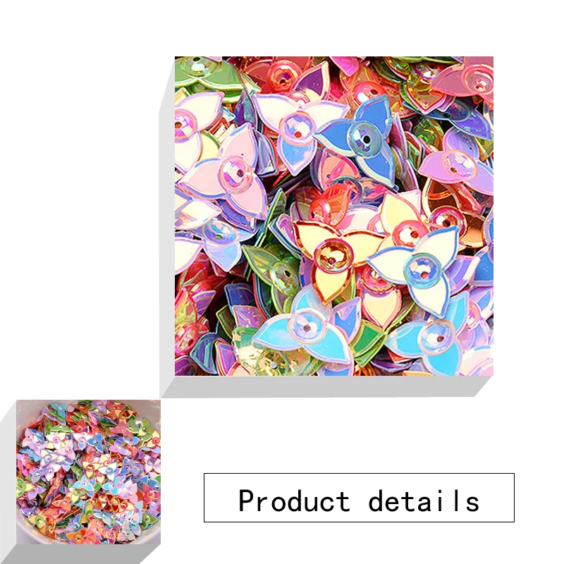 1000pcs  Mixed color Triangle flower Shape PVC loose Sequins Glitter Paillettes for manicure/sewing/wedding decoration confetti