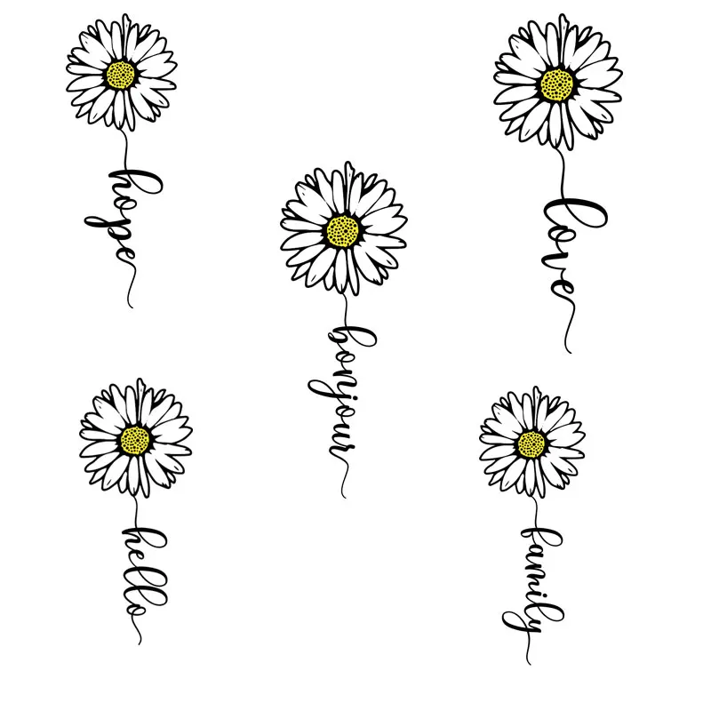 Little Daisy Tail font Customize Letters stickers for Kids Clothing Jacket Washable DIY Appliques Thermal transfer printing