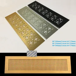 2Pcs Aluminum Rectangular Cabinet Vent Grille Cover With Fancy Pattern Shoe Kitchen Closet Gold Silver Black