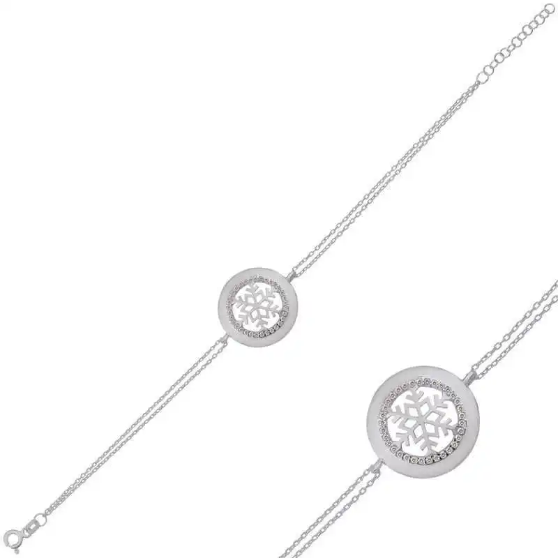 Silver Snowflake Women's Bracelet Women 925 Sterling Jewelry Wedding Party Birthday Gift - Box -for - Laides - Fashion