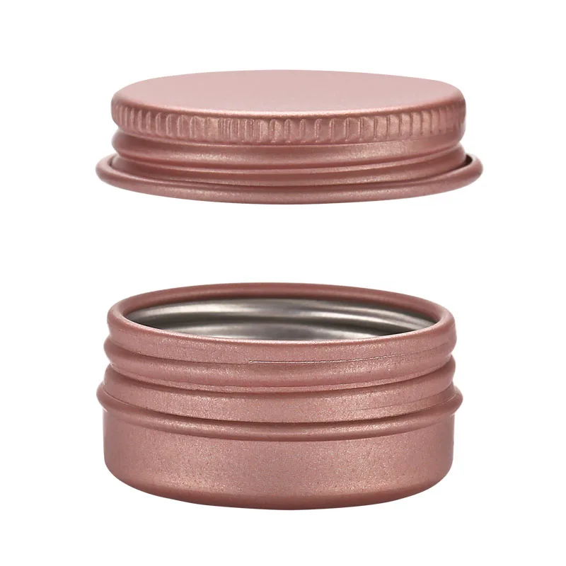 Tarro vacío de aluminio de oro rosa para decoración de uñas, botes de latas de Metal para cosméticos, 5g, 10g, 15g, 20g, 30g, 50g, 60g, 100g, 100