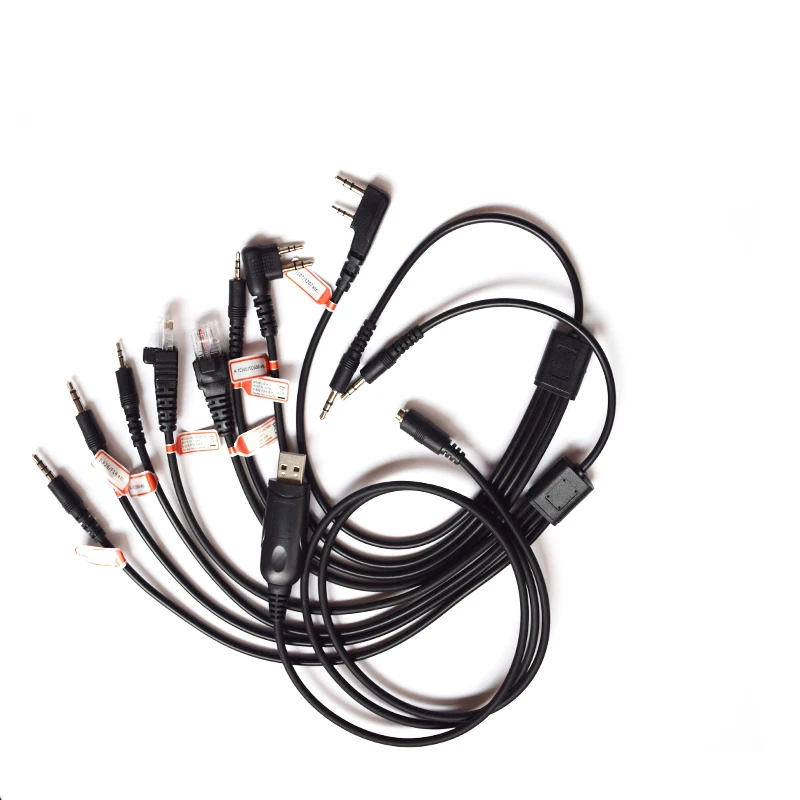 8 in 1 USB Programming Cable+Software CD For Motorola Baofeng Kenwood HYT Radio