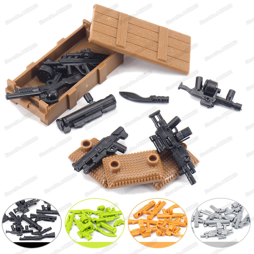 Assembly Weapons Shotguns Revolver Set Army Equipment Building Block Military Special Forces Figures Moc WW2 Model Boy Gift Toys