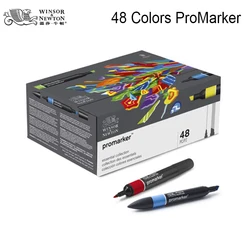 Winsor&Newton 48 colors Promarker Double Tips Drawing Design Professional Marker Pen