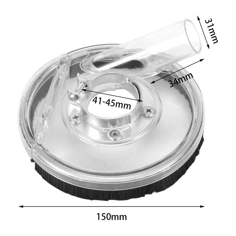 Dust Shroud Cover Fits Angle Hand Grinders 80-125mm Clear Vacuum Dust Shroud Dry Grinding Dust Cover