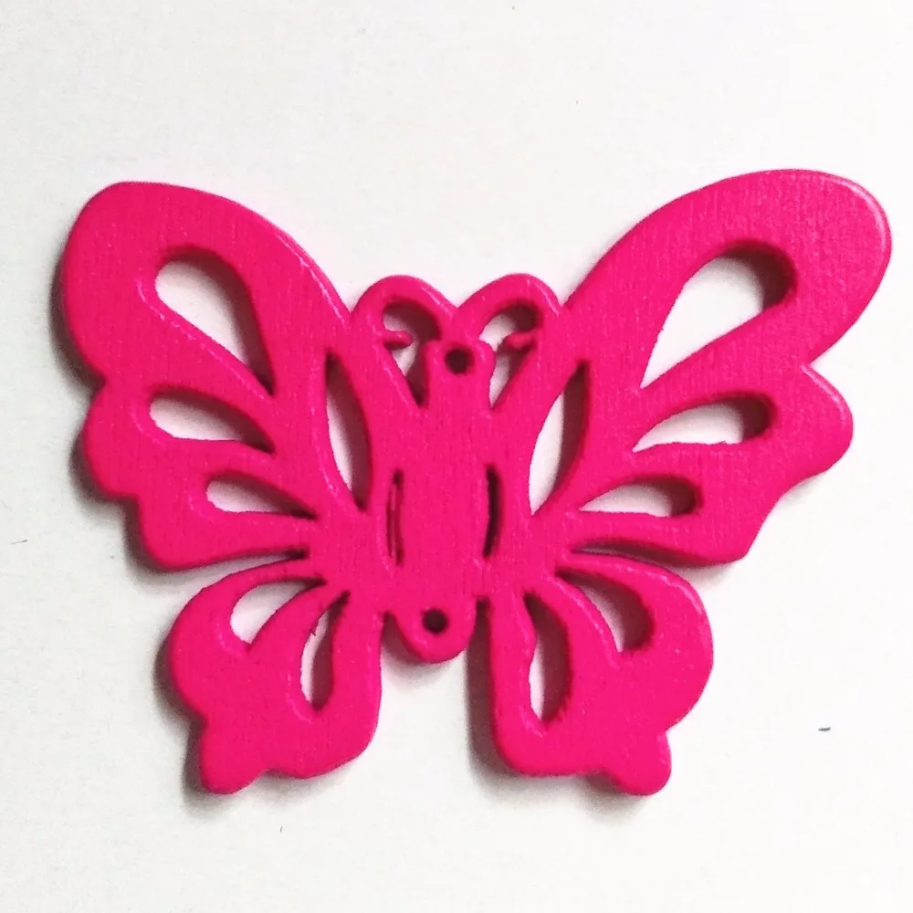 FUYIER  Wooden Butterfly Wood Pendant For Key Chains Necklace for Toy For Earring DIY Accessories 12 pcs