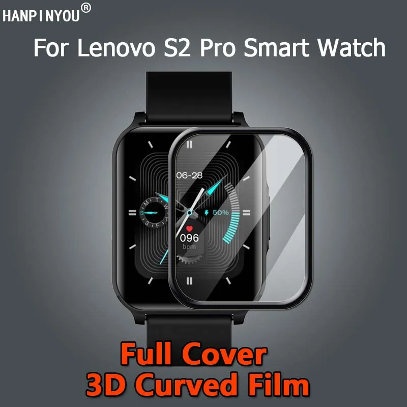 For Lenovo S2 Pro Smart Watch Bracelet Ultra Clear Full Cover 3D Curved Plating Soft PMMA PET Film Screen Protector -Not Glass